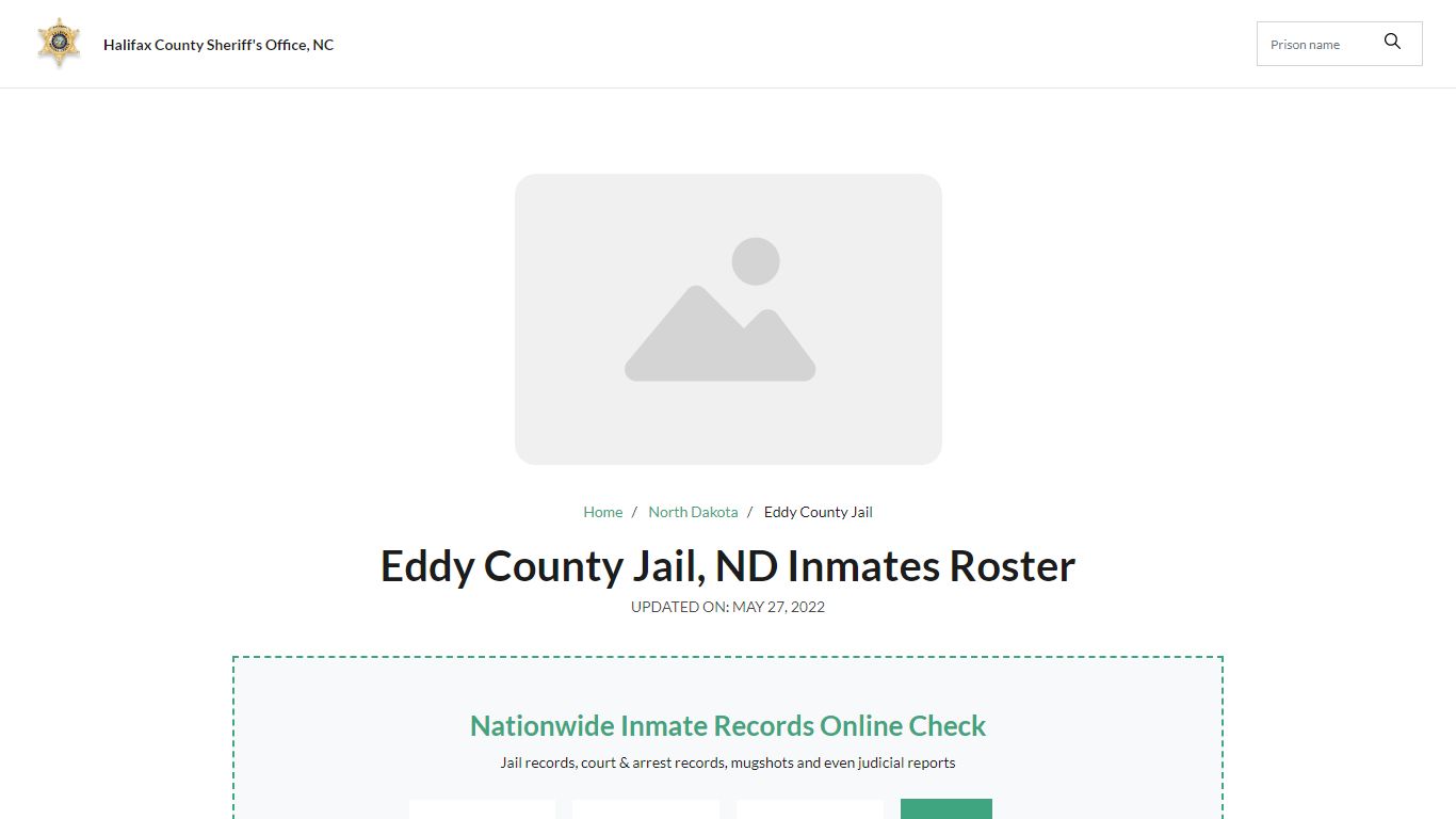 Eddy County Jail, ND Jail Roster, Name Search