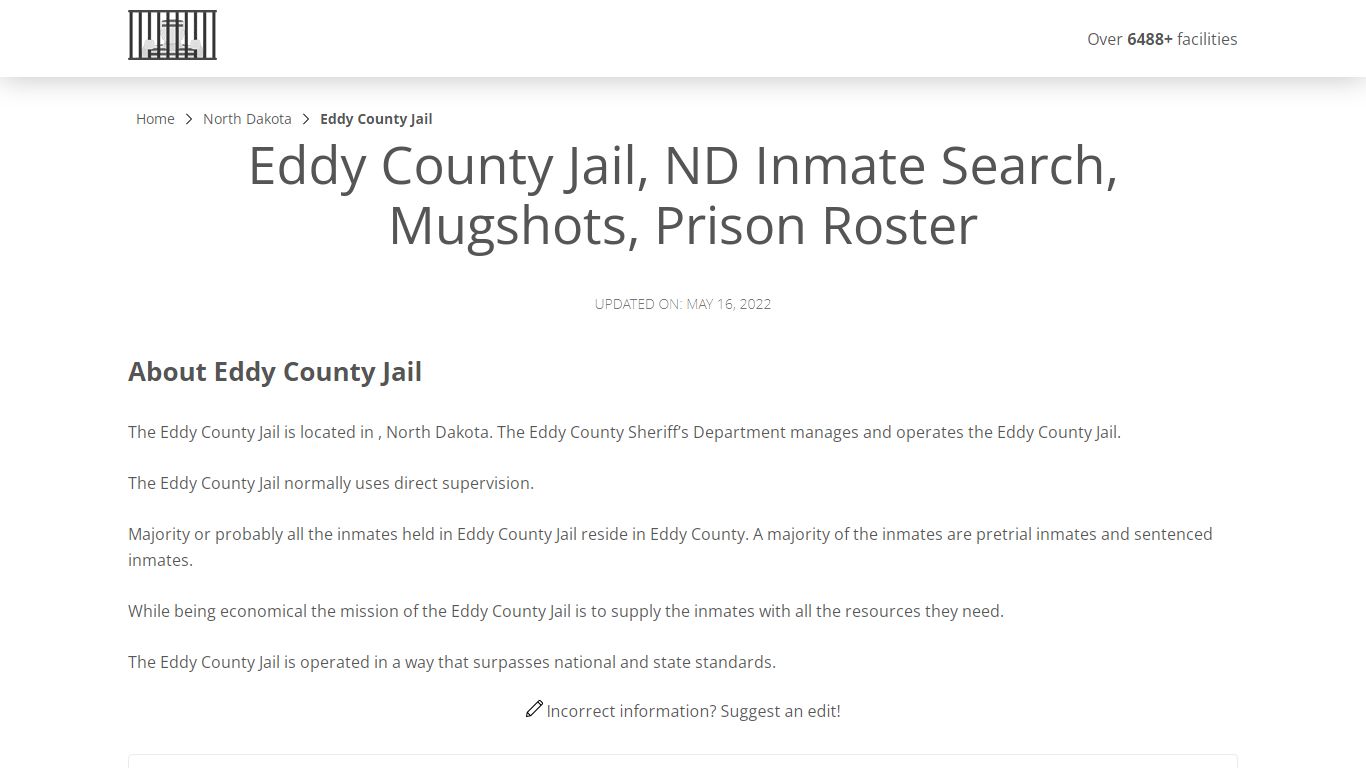 Eddy County Jail, ND Inmate Search, Mugshots, Prison Roster